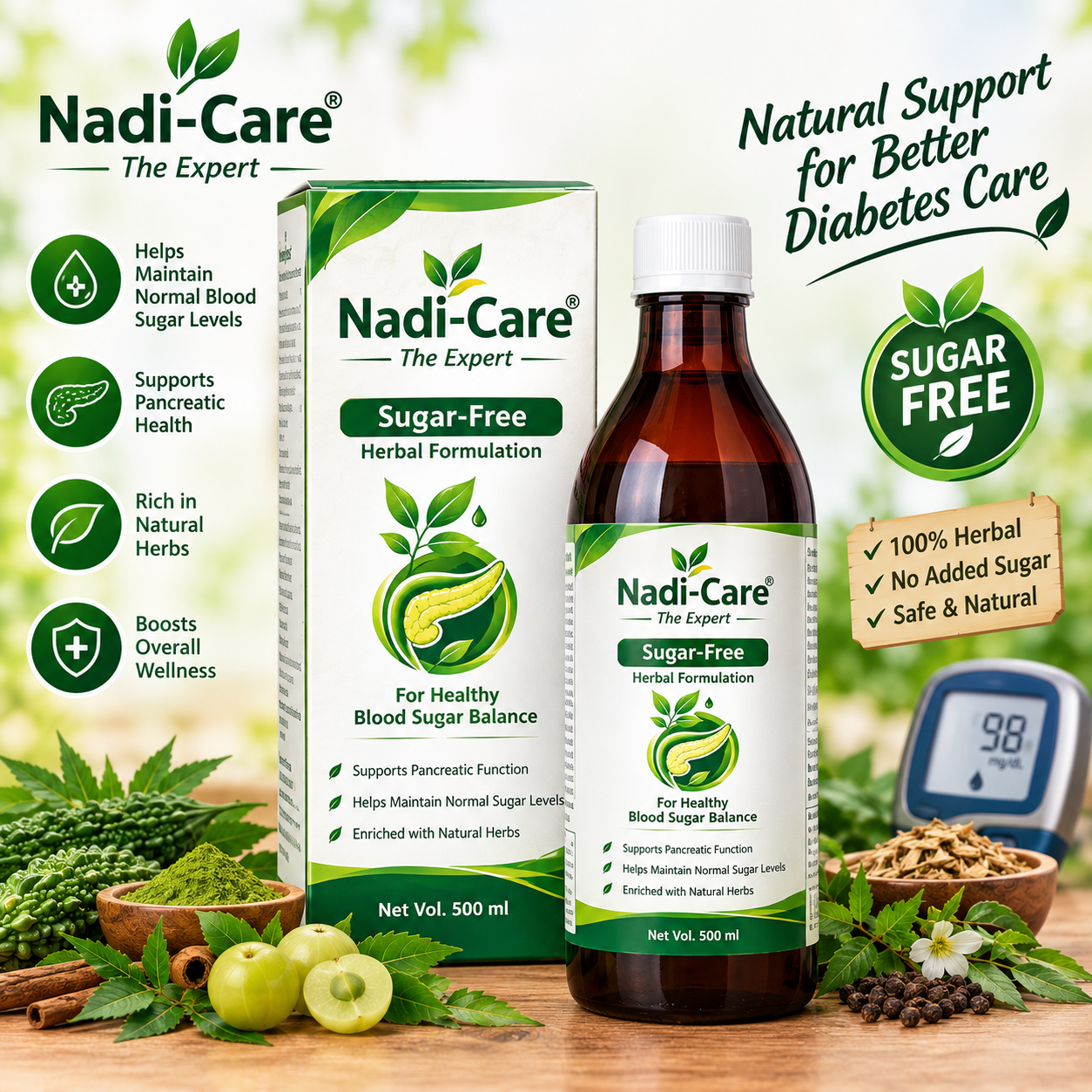 Nadi-Care The Expert (Sugar-Free Herbal Formulation)